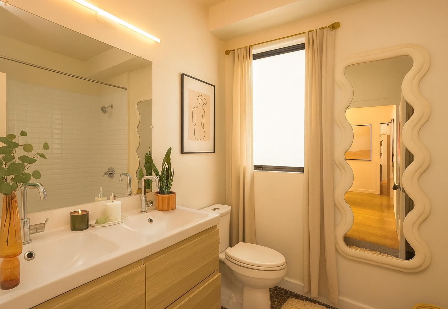 digitally staged bathroom