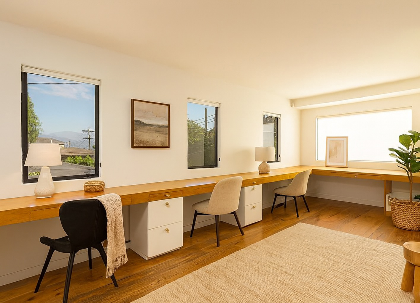 digitally staged desk area