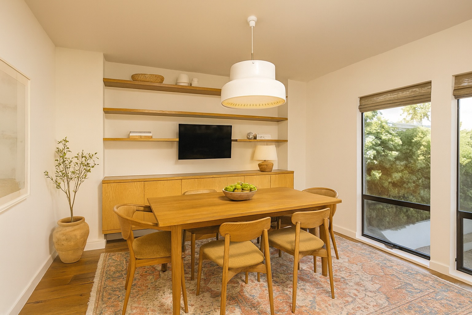 digitally staged dining room