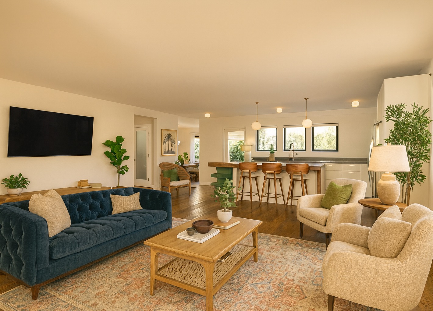 digitally staged living room