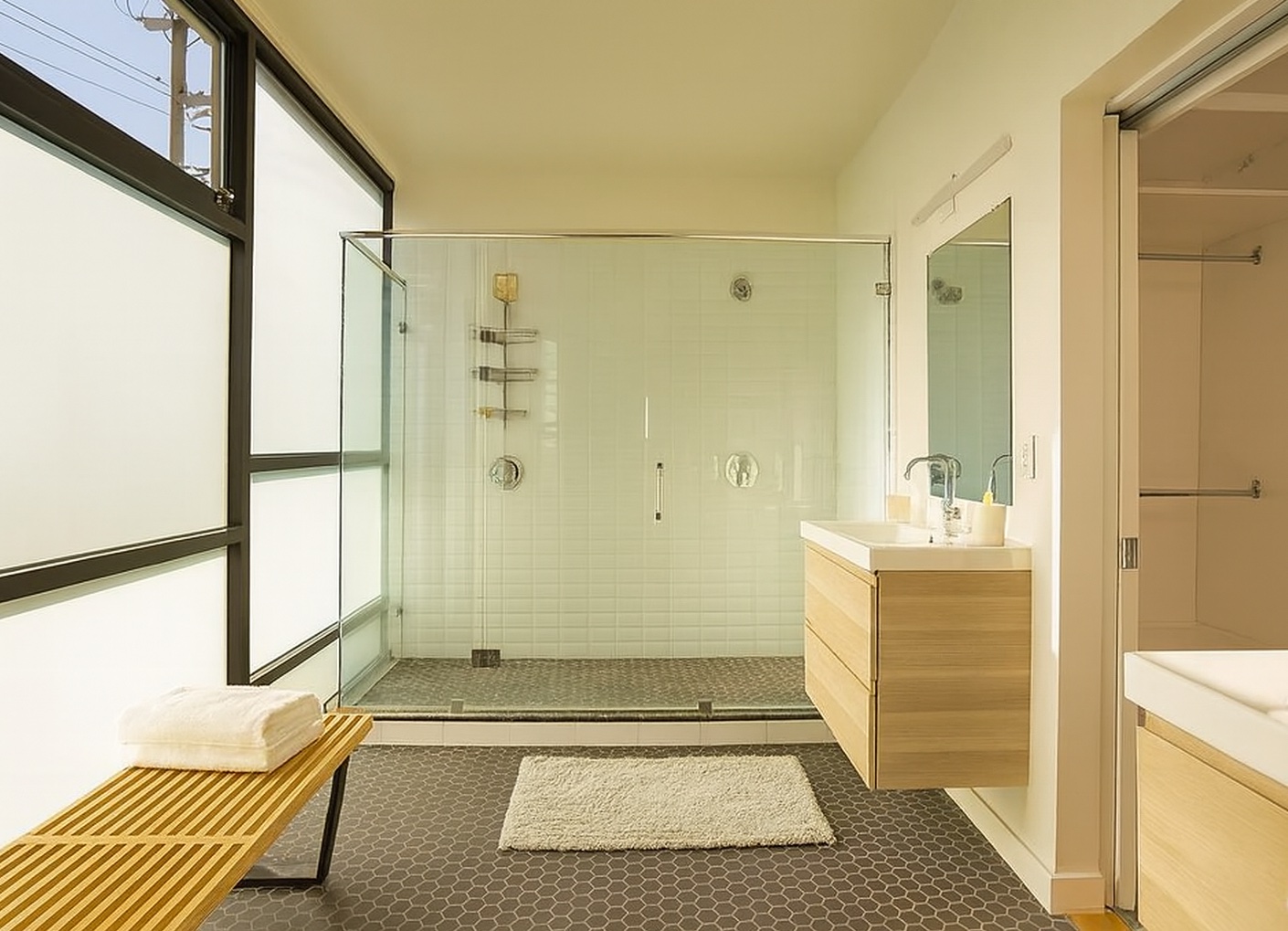 digitally staged master bathroom