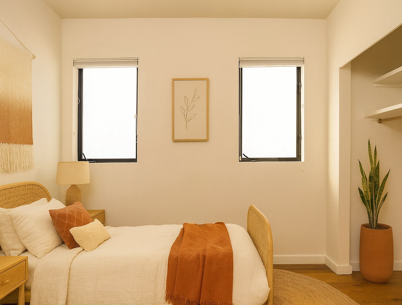 digitally staged upstiars bedroom